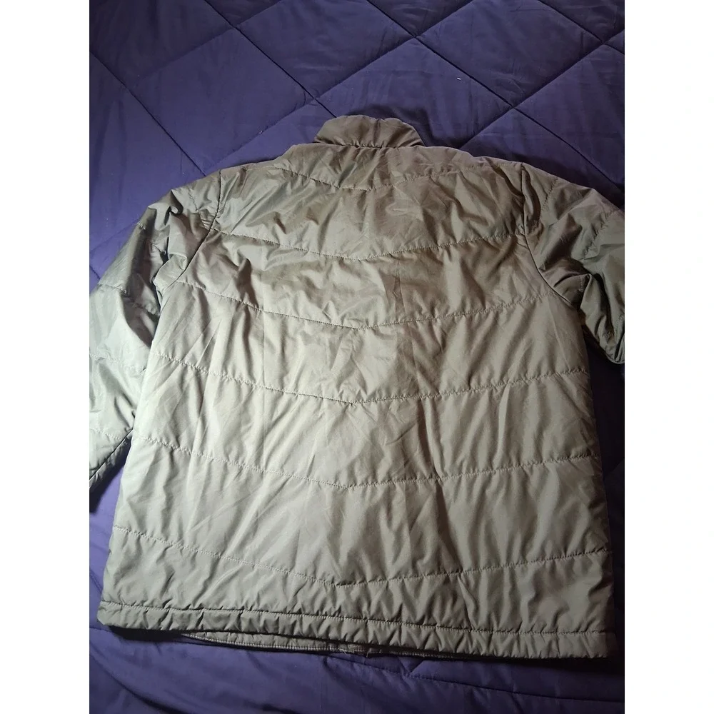 The North Face Mens XL Olive Green Quilted Puffer Jacket Full Zip Insulated